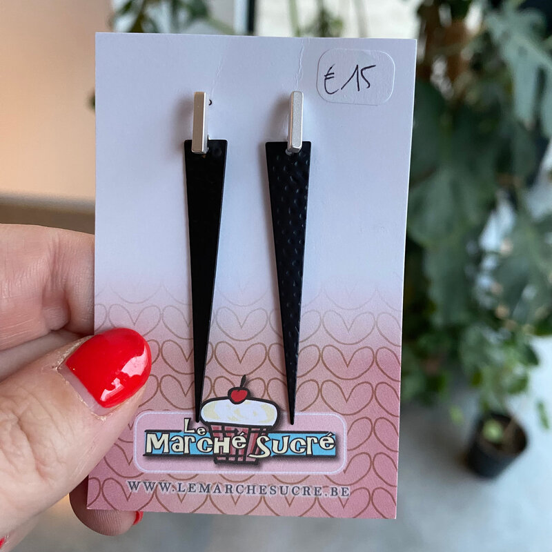 le marché sucré Le marché sucré: oorbellen - zilver en zwart