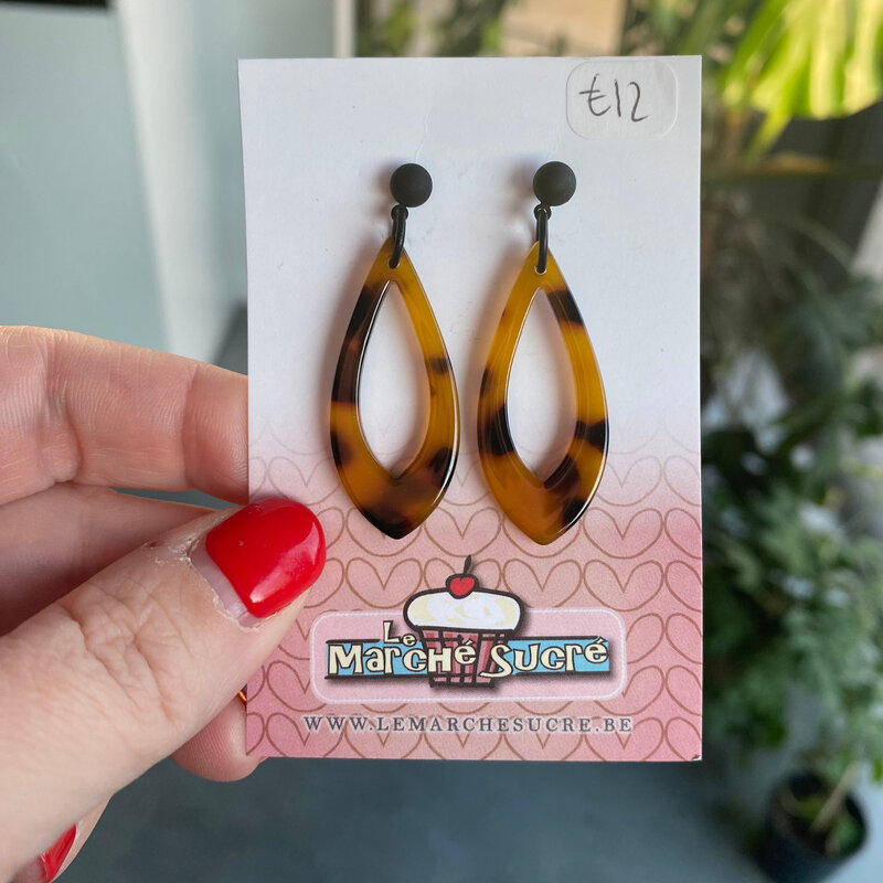 le marché sucré Le marché sucré: oorbellen - printje en zwart