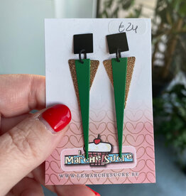 le marché sucré Le marché sucré: oorbellen  - zwart, goud en groen