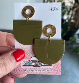 le marché sucré Le marché sucré: oorbellen  - goud en kaki