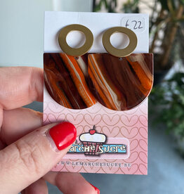 le marché sucré Le marché sucré: oorbellen - goud en printje