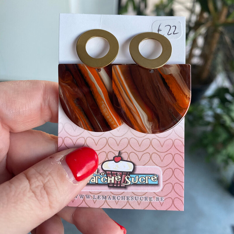le marché sucré Le marché sucré: oorbellen - goud en printje