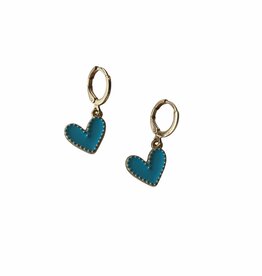 le marché sucré Le marché sucré: oorbellen - hartjes turquoise