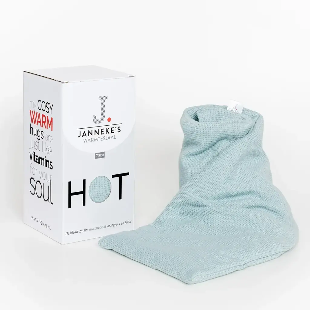 Jannekes warmtesjaal: Warmtesjaal rib laguneblauw