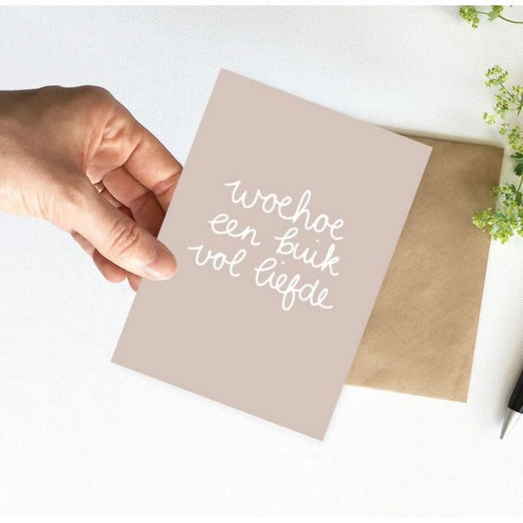 NynkeOntwerpt Nynke Ontwerpt: Kaart a6 | woehoe een buik vol liefde