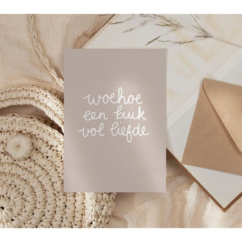 NynkeOntwerpt Nynke Ontwerpt: Kaart a6 | woehoe een buik vol liefde