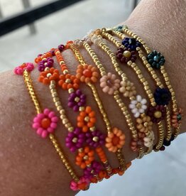 Biba Biba: armbandjes op elastiek bloemetjes