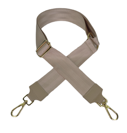 Qischa Qischa: Fashionable handtasriem beige met gouden sluiting