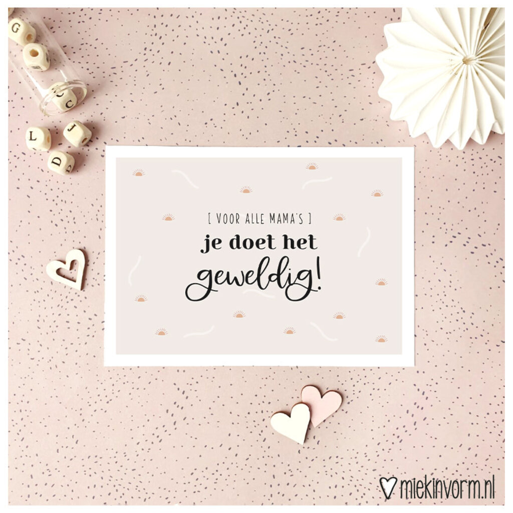 Miek in vorm kaart a6 miek in vorm:  voor alle mama's, je doet het geweldig