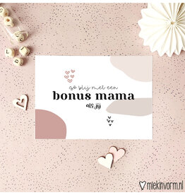 Miek in vorm kaart a6 miek in vorm:  zo blij met een bonus mama als jij
