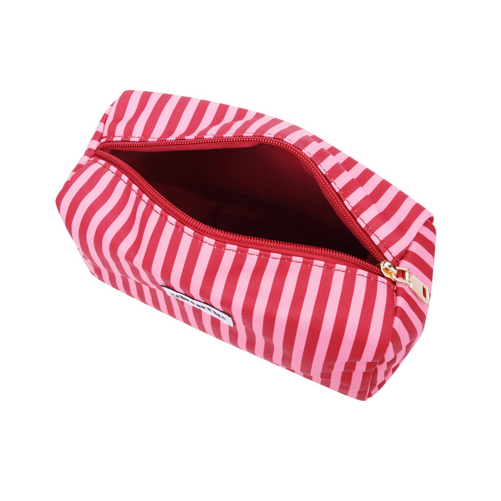 Yehwang Yehwang: toilettas - fijne strepen rood en roze