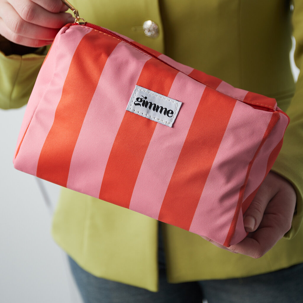 Yehwang Yehwang: toilettas - strepen oranje en roze