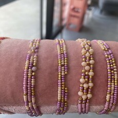 Biba Biba: armband pareltjes op elastiek lila