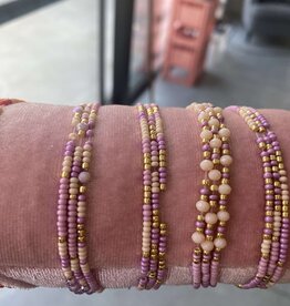 Biba Biba: armband pareltjes op elastiek lila