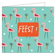 Mail-box Hil Claesen: kaart - feest flamingo's