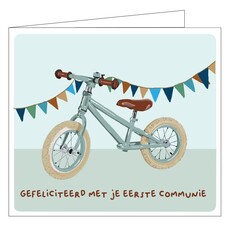 Mail-box Hil Claesen: kaart - Gefeliciteerd met je eerste communie blauw