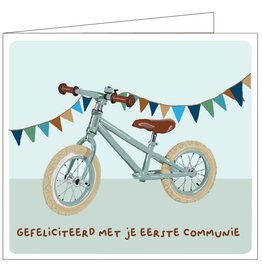 Mail-box Hil Claesen: kaart - Gefeliciteerd met je eerste communie blauw