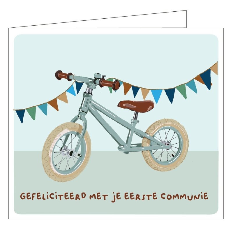 Mail-box Hil Claesen: kaart - Gefeliciteerd met je eerste communie blauw