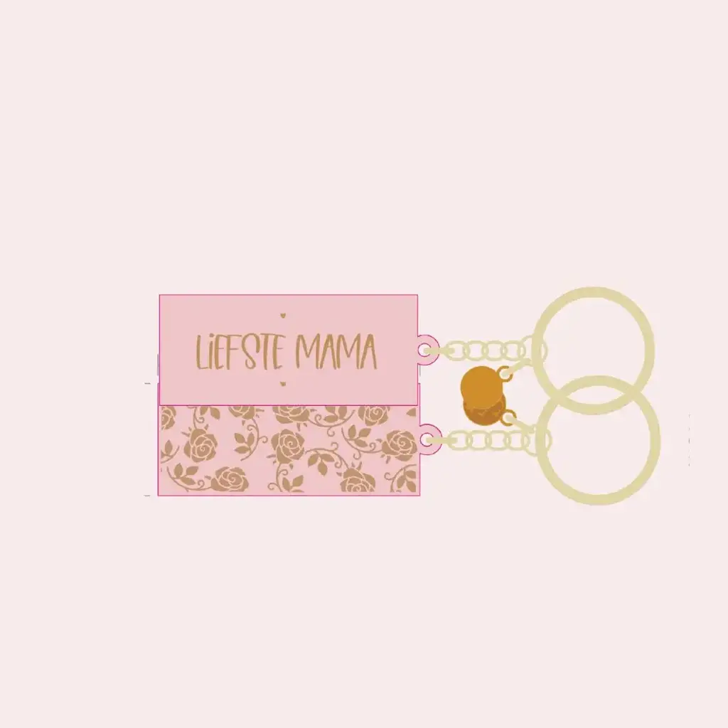 Stationery & gift Stationery & gift: Sleutelhanger Roos | Liefste Mama | Roze