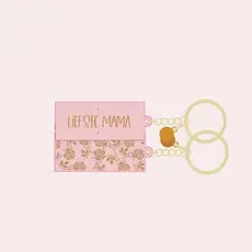 Stationery & gift Stationery & gift: Sleutelhanger Roos | Liefste Mama | Roze