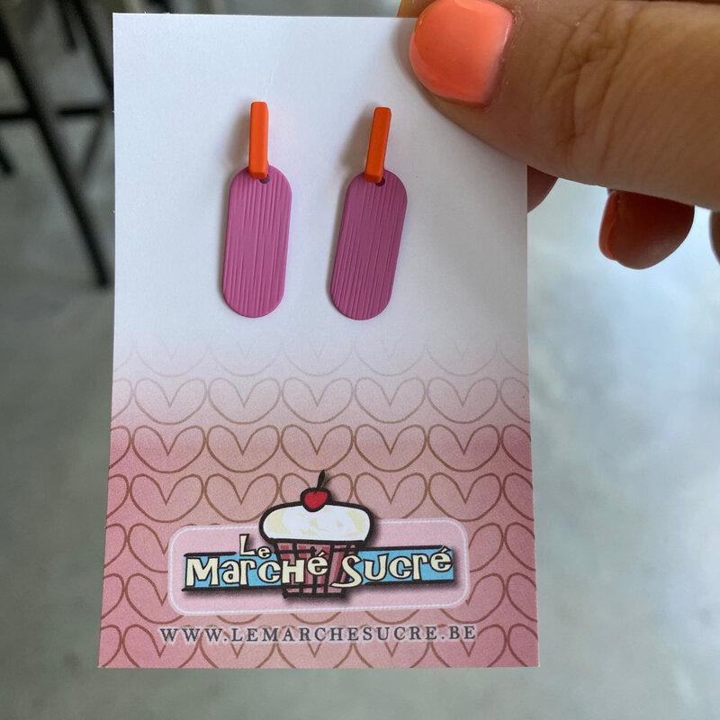 le marché sucré Le marché sucré: oorbellen - oranje en violet