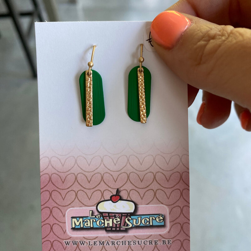 le marché sucré Le marché sucré: oorbellen - goud en groen