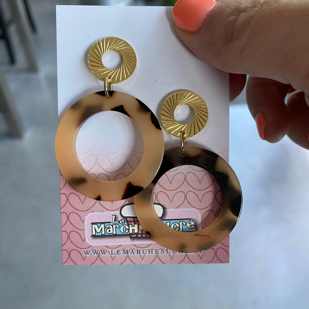 le marché sucré Le marché sucré: oorbellen goud en printje