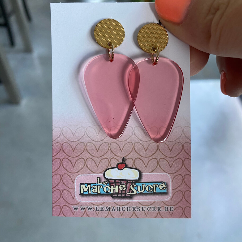 le marché sucré Le marché sucré: oorbellen - goud en roze