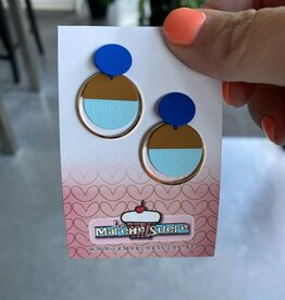 le marché sucré Le marché sucré (c): oorbellen  - blauw, cognac en goud