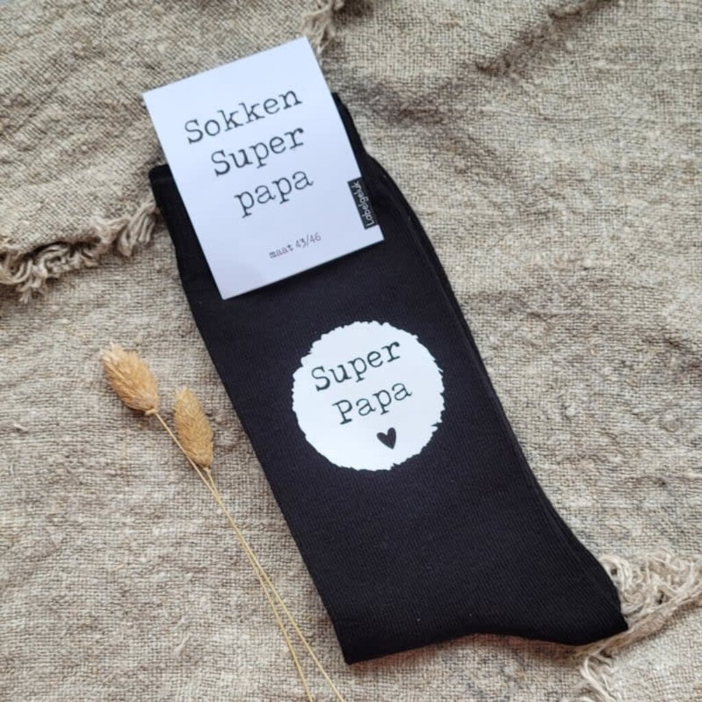 Labelgeluk Labelgeluk: Sokken | super papa maat 46/46
