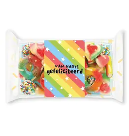Veel liefs Veel liefs: snoepjes - van harte gefeliciteerd