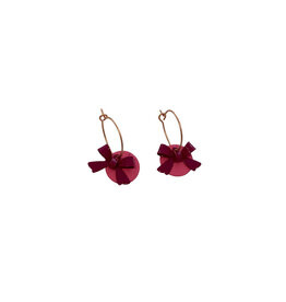 le marché sucré Le marché sucré: oorbellen - creool roze  + strikje roze