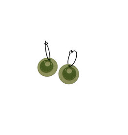 le marché sucré Le marché sucré: oorbellen - creool lichtgroen + cirkel blaadjes groen