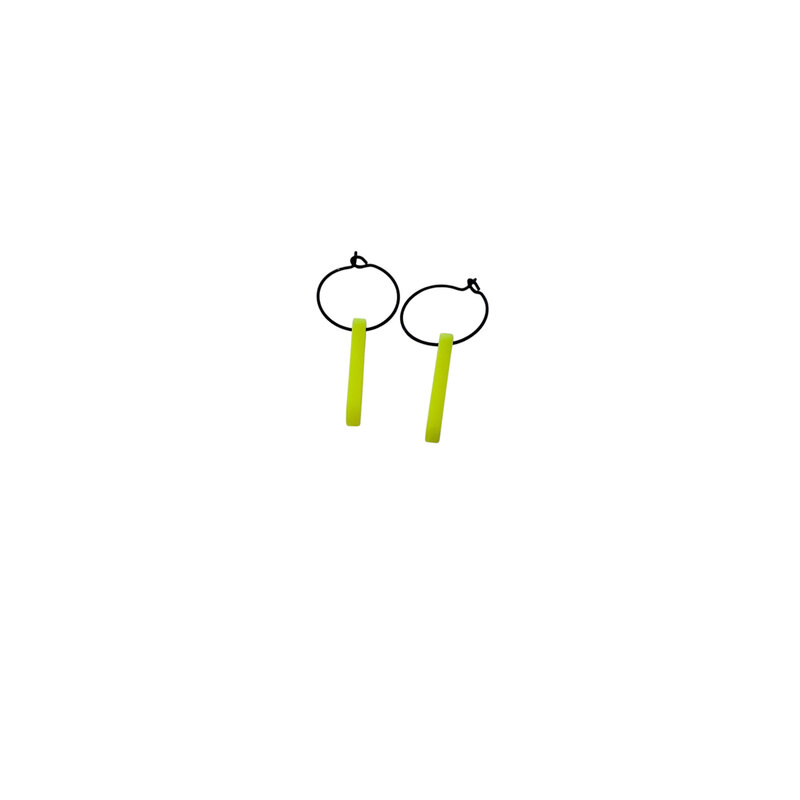 le marché sucré Le marché sucré: oorbellen - creool fluo geel