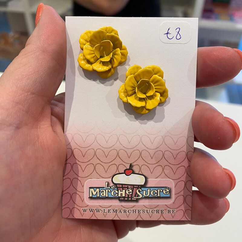 le marché sucré Le marché sucré: oorbellen bloemen geel