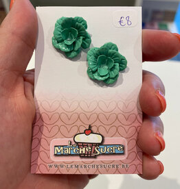 le marché sucré Le marché sucré: oorbellen bloemen turquoise
