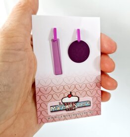 le marché sucré Le marché sucré: oorbellen - asymetrisch paars