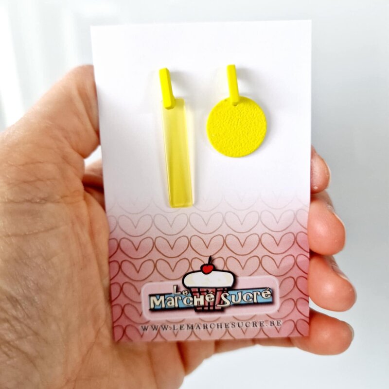 le marché sucré Le marché sucré: oorbellen - asymetrisch geel