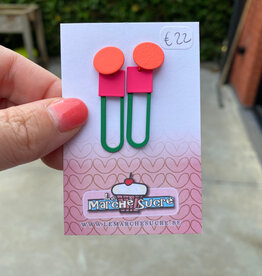 le marché sucré Le marché sucré: oorbellen  - fluo oranje, fluo roze en groen