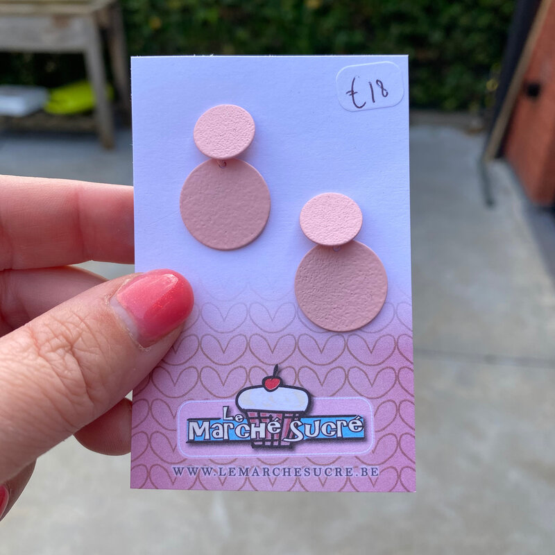 le marché sucré Le marché sucré:  oorbellen - lichtroze