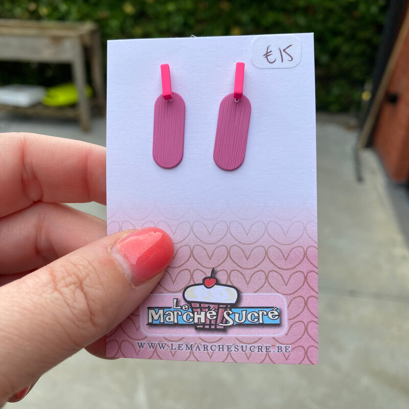 le marché sucré Le marché sucré: oorbellen - fluo roze en roze