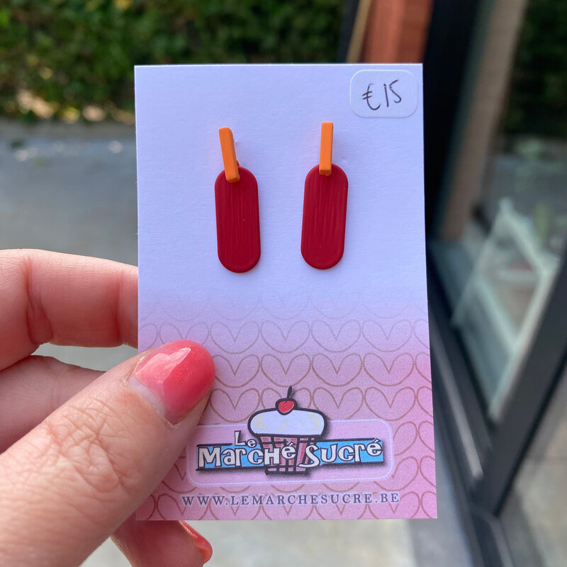le marché sucré Le marché sucré: oorbellen - oranje en rood