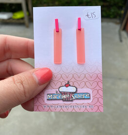 le marché sucré Le marché sucré: oorbellen - fluo roze en oranje