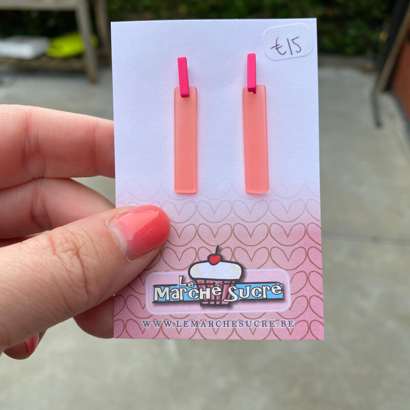 le marché sucré Le marché sucré: oorbellen - fluo roze en oranje