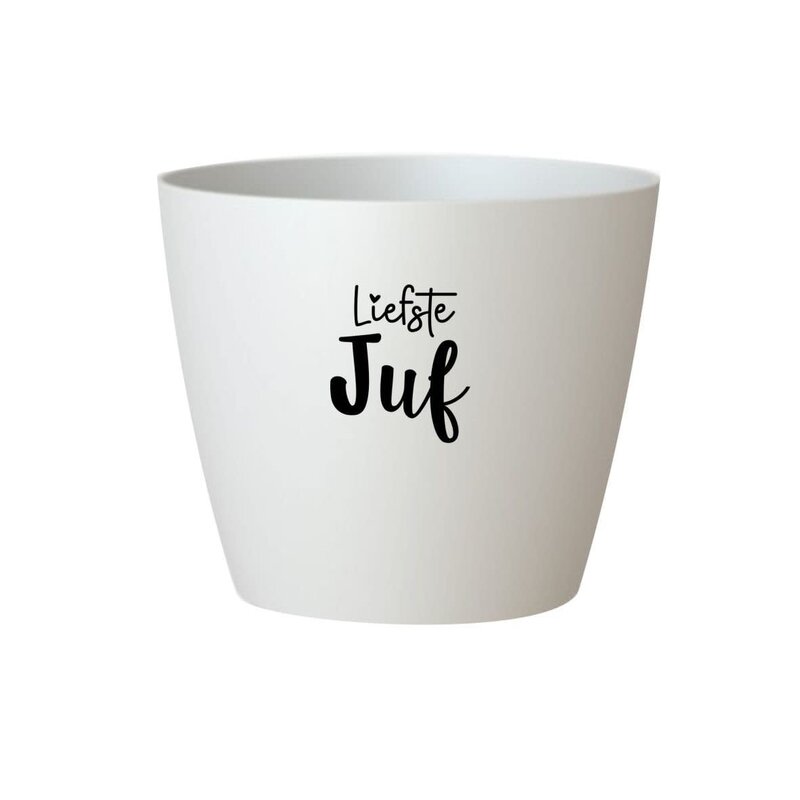 Sproetiz Sproetiz: Bloempotje 'Liefste juf' - wit