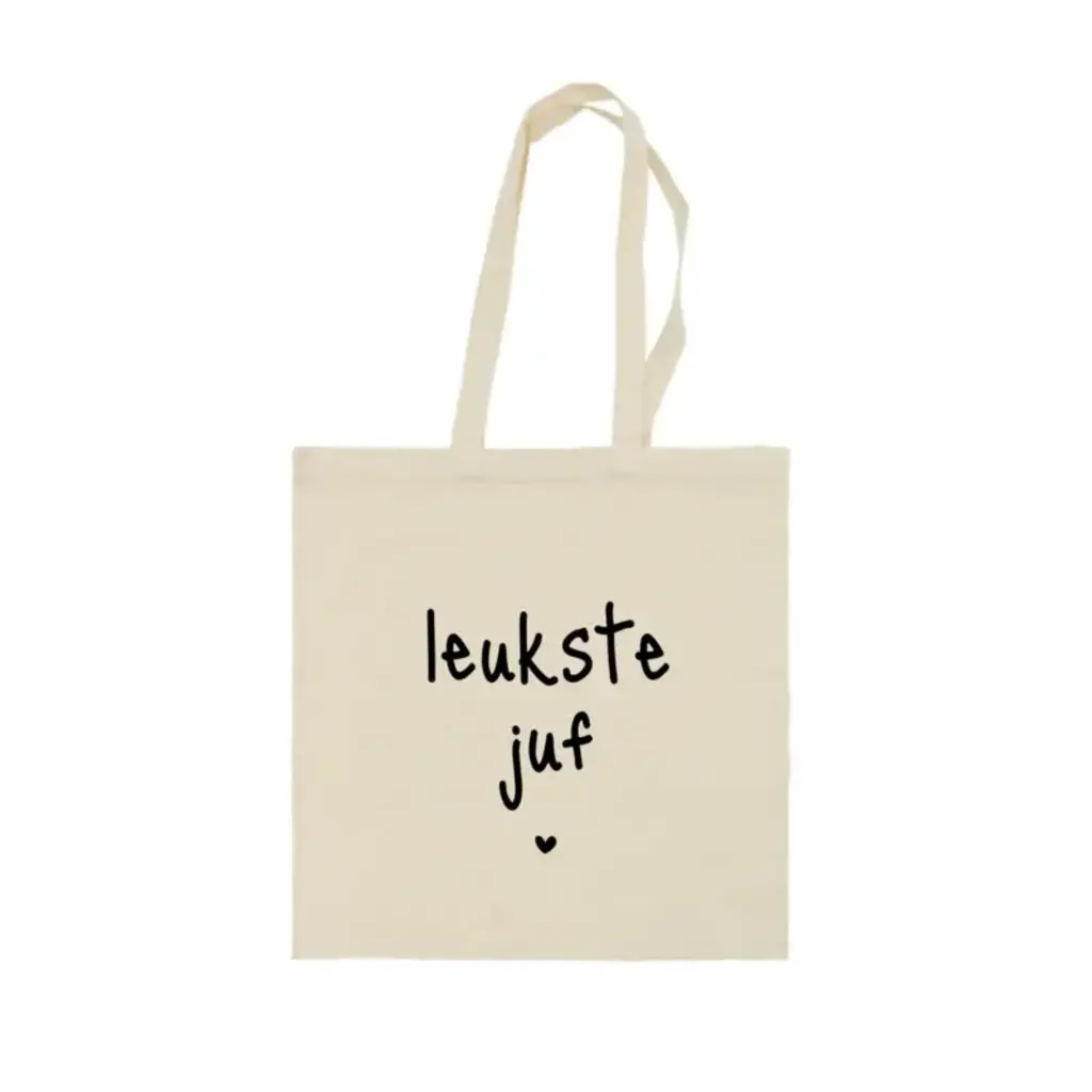 Winkeltje van Anne Winkeltje van Anne Katoenen tas | Leukste juf | Beige