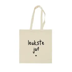 Winkeltje van Anne Winkeltje van Anne Katoenen tas | Leukste juf | Beige