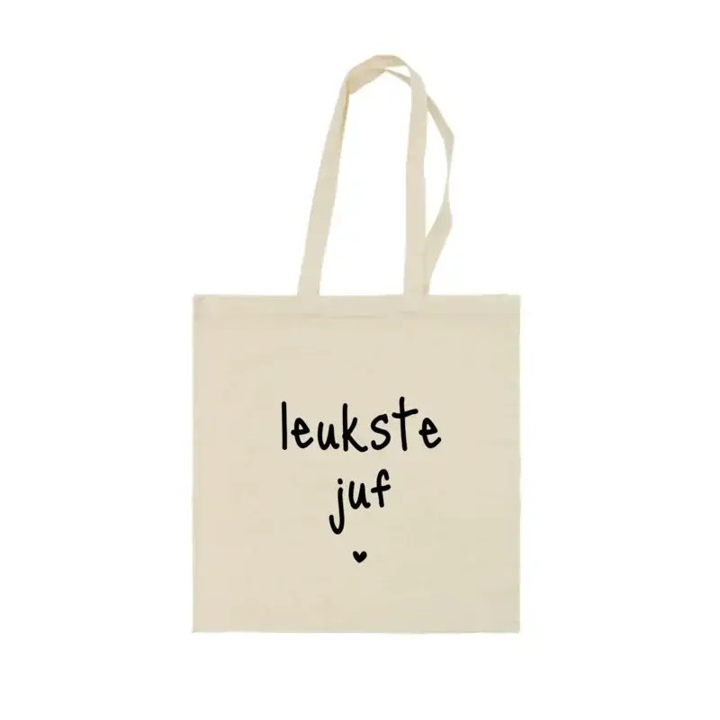 Winkeltje van Anne Winkeltje van Anne Katoenen tas | Leukste juf | Beige