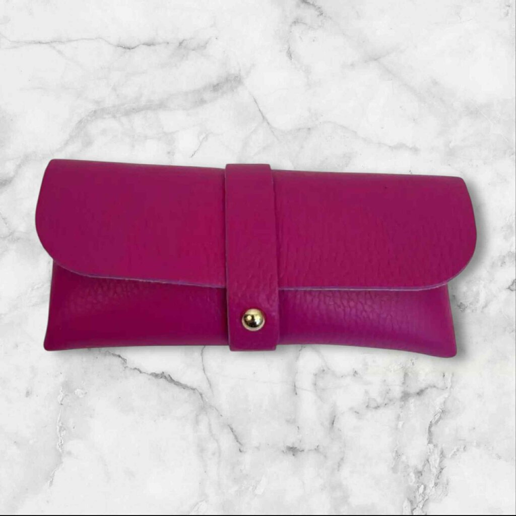 Wauw Wauw: Zonnebriltasje leder - fuchsia