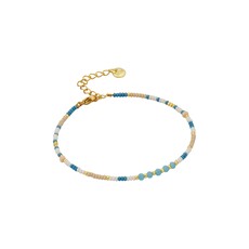 Biba Biba: Enkelbandje pareltjes - lichtblauw